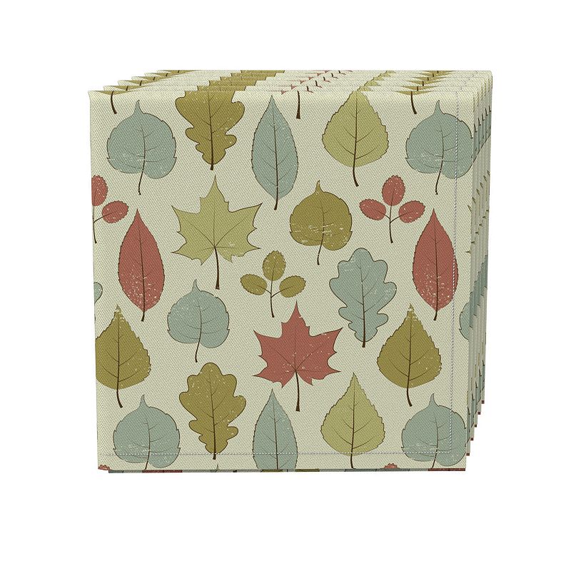 Napkin Set of 4， 100% Cotton， 20x20， Tree Leaves Design