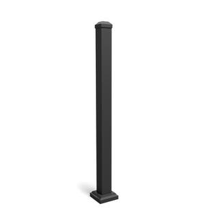 ULTRA MAX 2.5 in. x 3 in. x 39 in. Textured Black Powder Coated Aluminum Deck Post Kit 497585