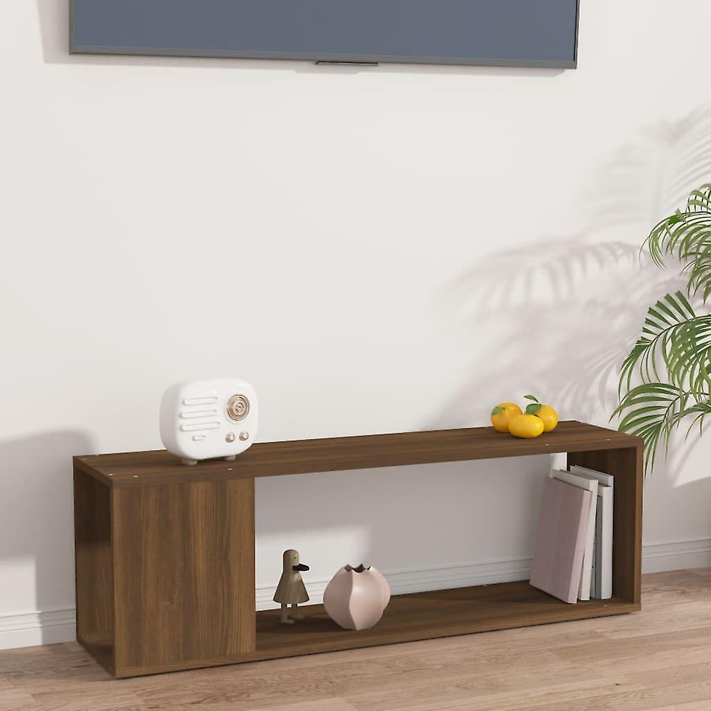 Tv Cabinet Brown Oak 100x24x32 Cm Engineered Wood