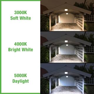 Hampton Bay 9 in. White LED Outdoor Impact Resistant Light 3 Color Temperature Option Weather Rust Resistant 600 to 1200 Lumen Boost 504091110