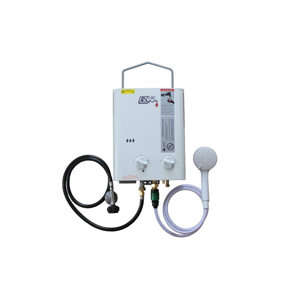 EZ Tankless CampChamp 1.8 GPM Residential Portable LPG Propane Gas Tankless Water Heater System EZCampChamp