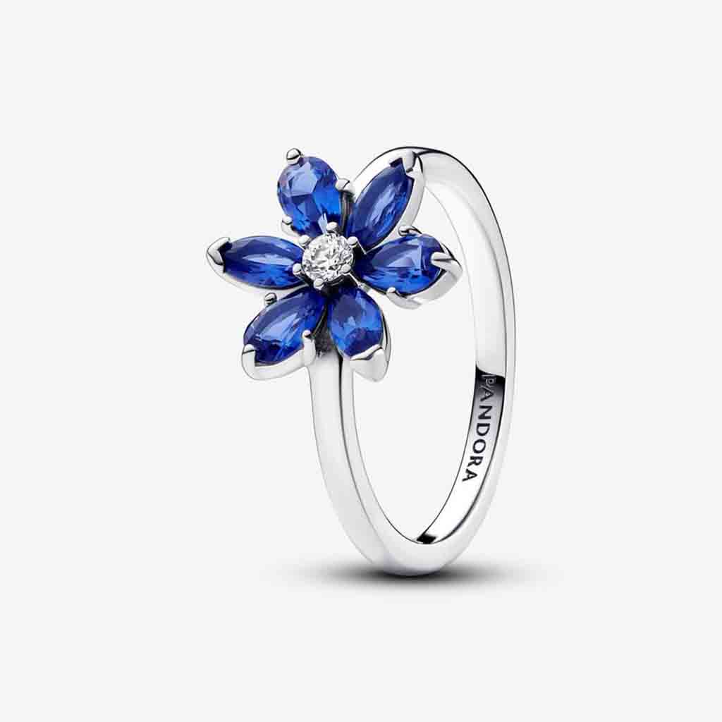 PANDORA  Sparkling Blue Herbarium Cluster Ring