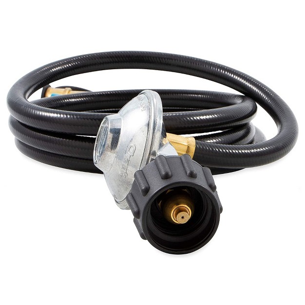 Camco Regulator With 6 Foot Propane Hose And Female Quick Connect Acme Nut For Low Pressure Gas Appliances Black gas Bottle Sold Separately