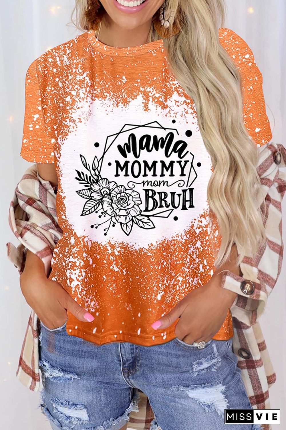 Mama Mommy Mom Bruh Bleached Graphic Tee