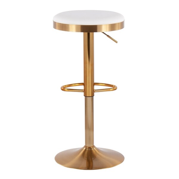 Silver Orchid Goddard Gold Adjustable Bar Stool (Set of 2)