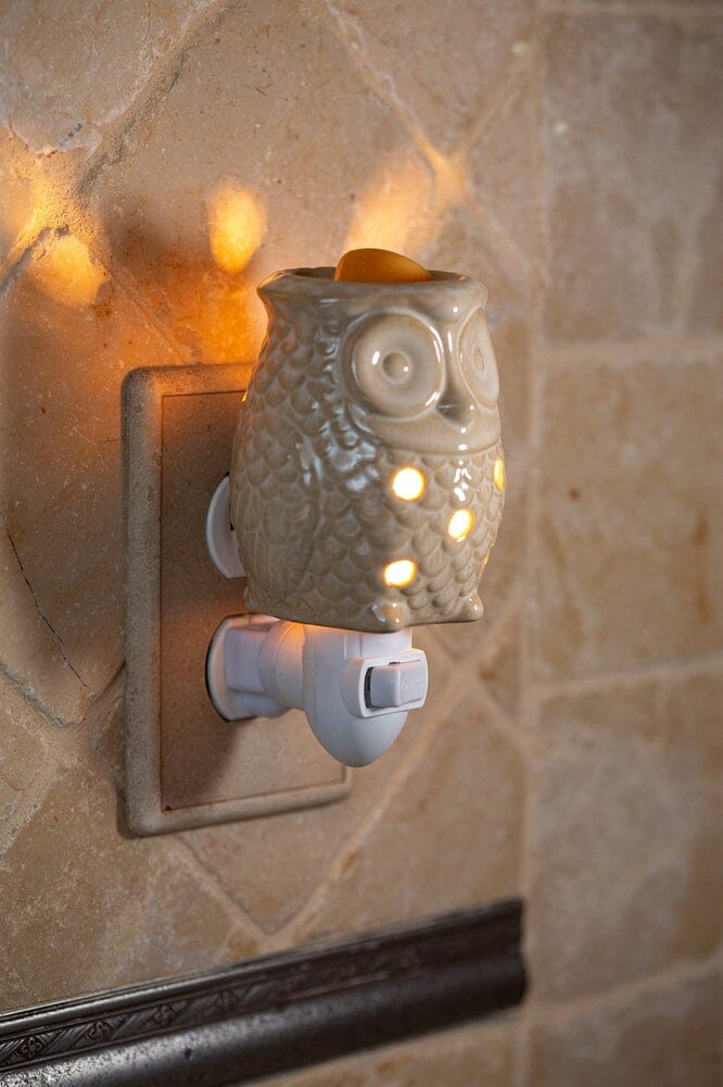 Plug-In Fragrance Wax Melt Warmer (Antique White Ceramic Owl)