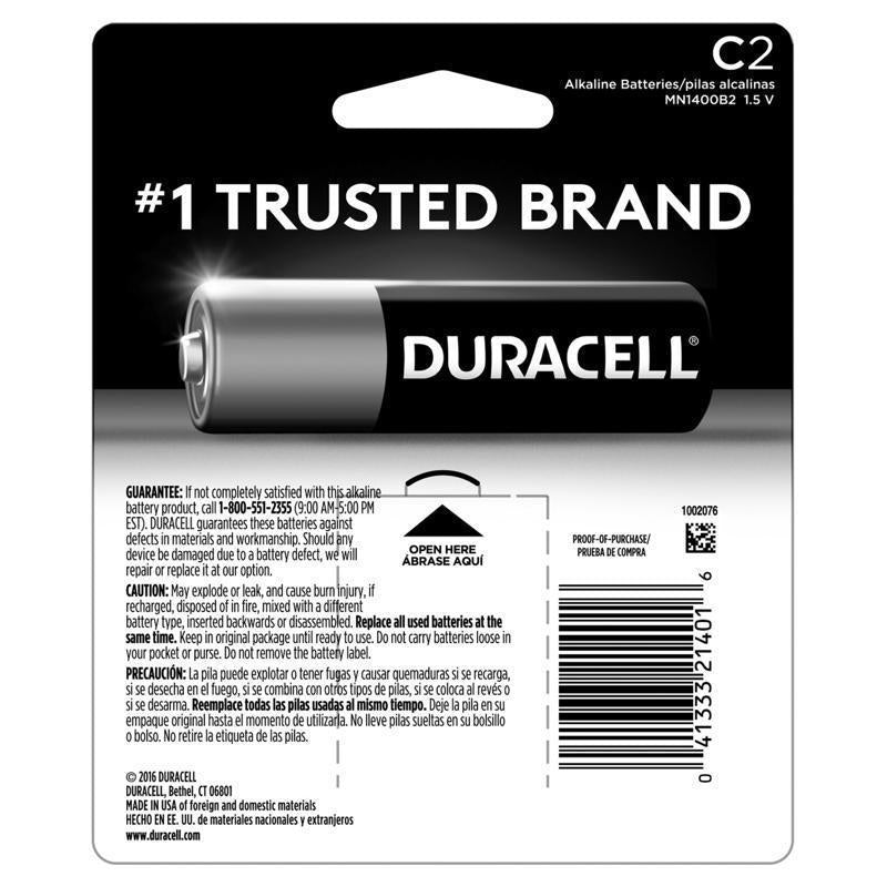 BATTERY ALKALINE C 2PK