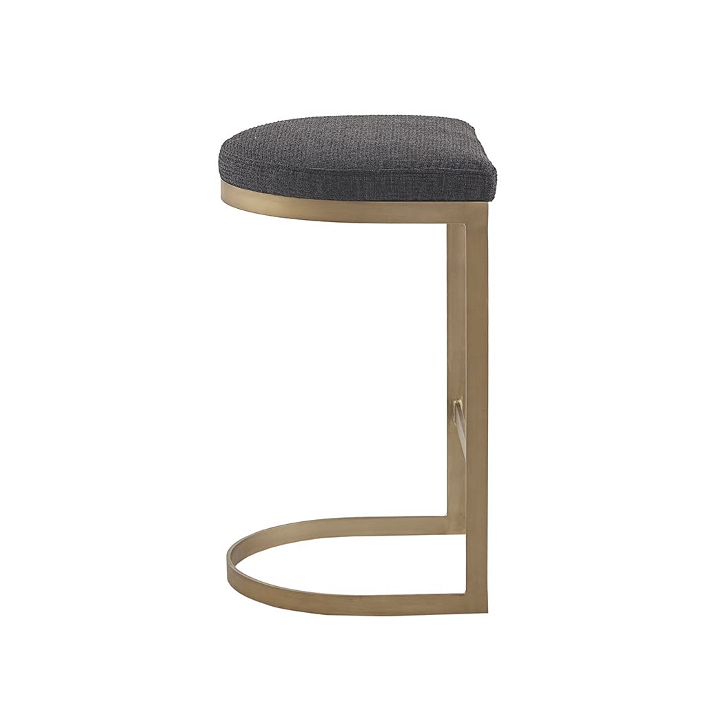 Gracie Mills Maison Counter Stool with Charcoal and Gold Finish MP104-1079