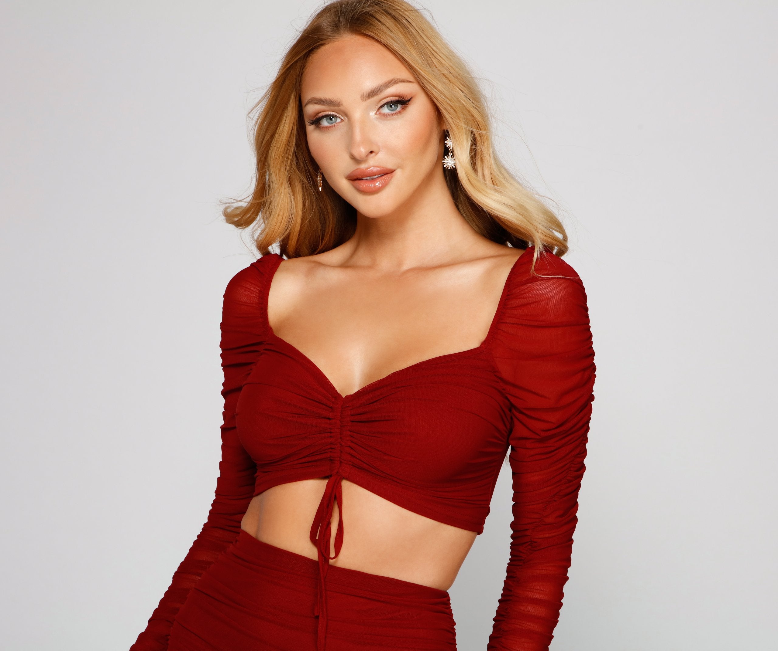 Moment For Mesh Ruched Crop Top