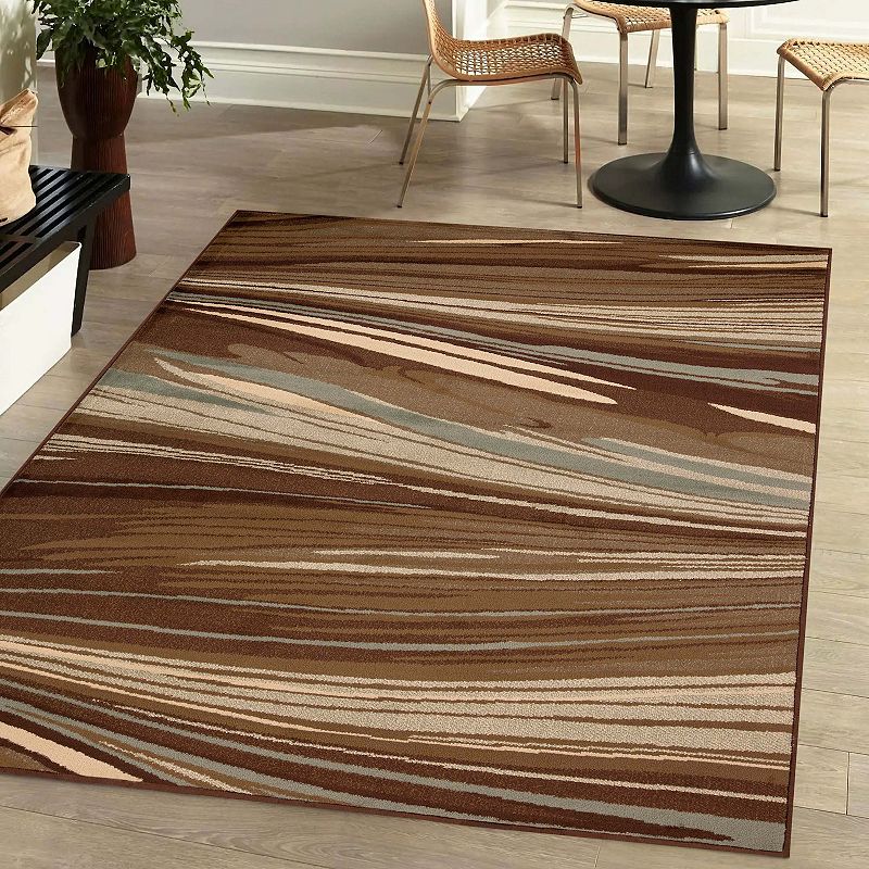 Superior Modern Abstract Multi-Colored Power-Loomed Indoor Area Rug or Runner