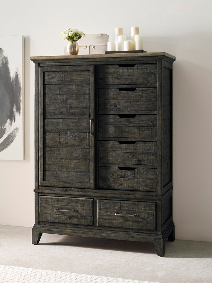 Emma Mason Signature Playa Inn Wheeler Door Chest in Charcoal   Rustic   Accent Chests And Cabinets   by Emma Mason  Houzz