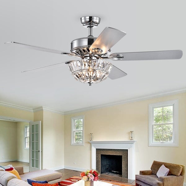 Senma 52-inch 3-light Lighted Ceiling Fan with Crystal Bowl Shade (incl. Remote and 2 Color Option Blades) Shopping - The Best Deals on Ceiling Fans | 32771684