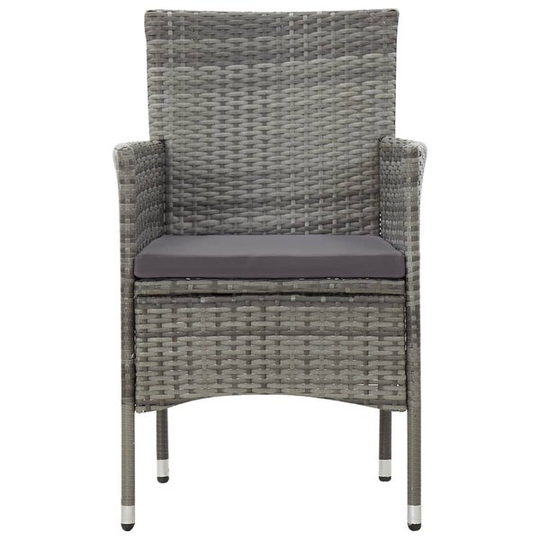 4 Piece Patio Lounge Set With Cushions Poly Rattan Gray - Overstock - 36363663