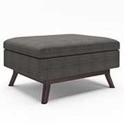 Simpli Home Owen Mid Century Modern Coffee Table Storage Ottoman