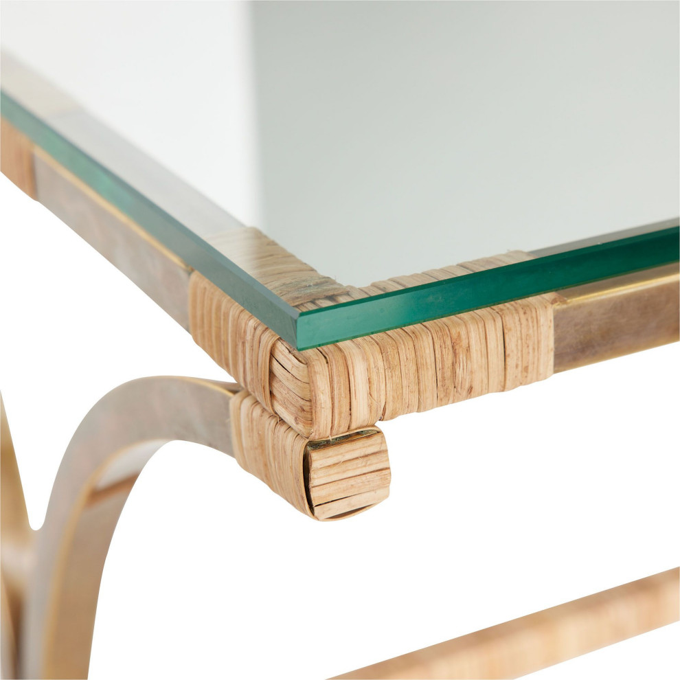 Templeton End Table  Vintage Brass  Rectangle  18.5 quotW (DC2022 3MRL4)   Tropical   Side Tables And End Tables   by Lighting Reimagined  Houzz