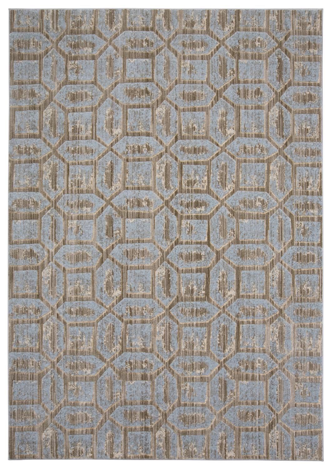 Carini Blue and Taupe Rug by BD Fine