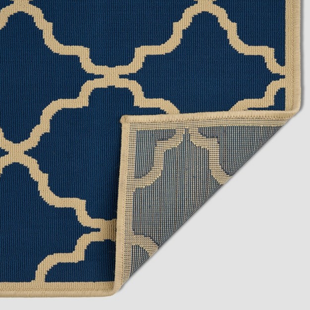 5 x27 X 8 x27 Joselyn Geometric Outdoor Rug Navy ivory Christopher Knight Home