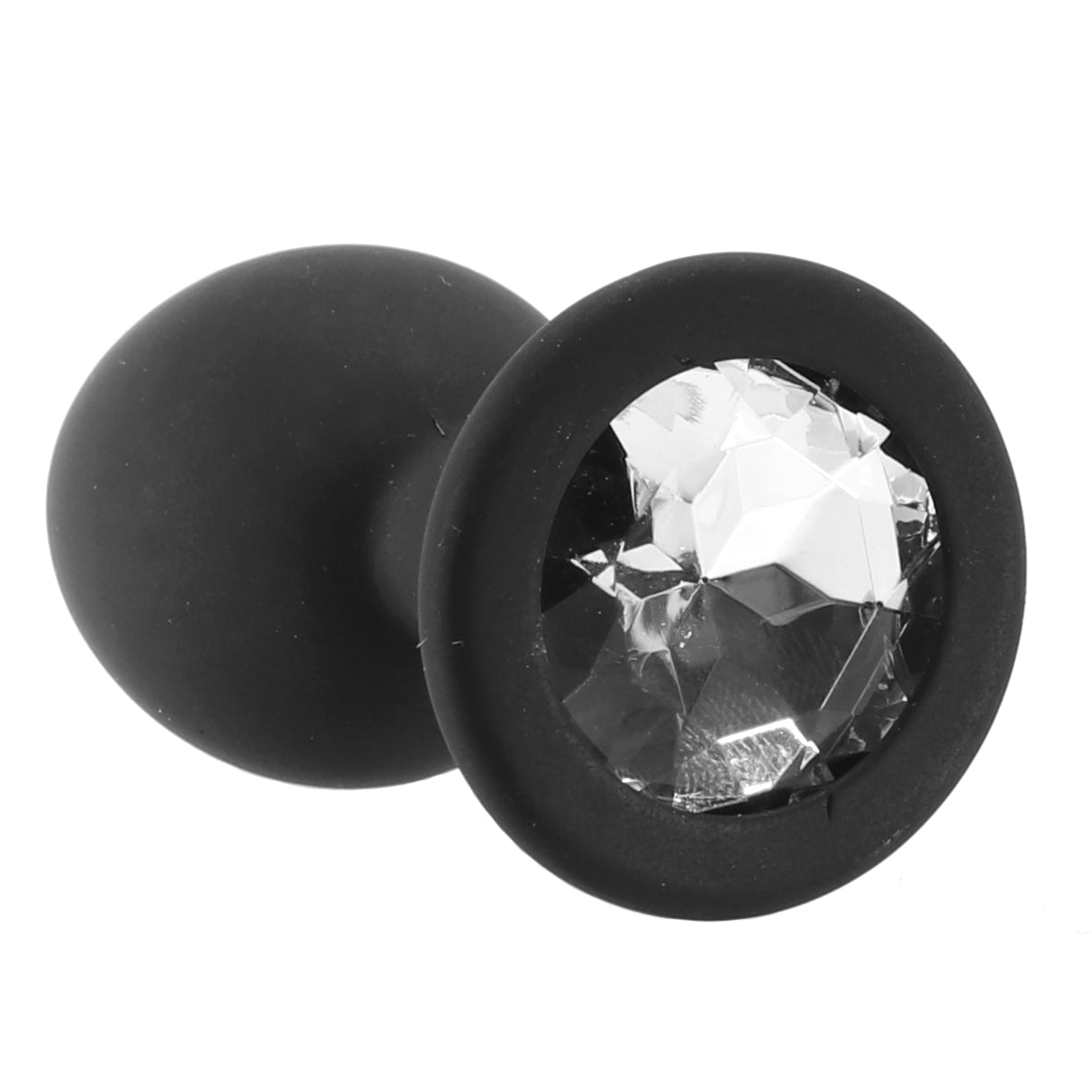 Regular Diamond Silicone Butt Plug in Black