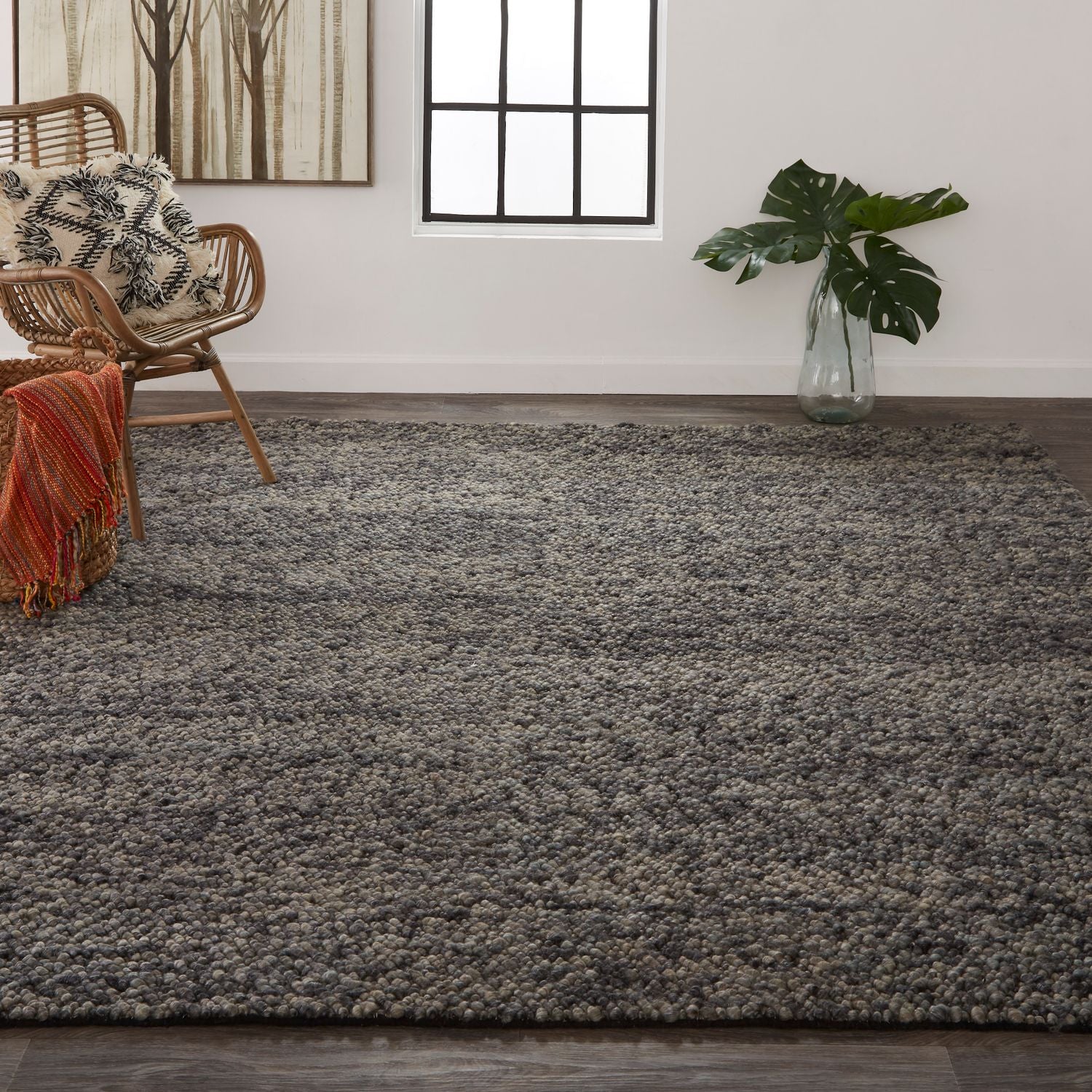 Genet Hand Woven Chracoal Gray Rug by BD Fine