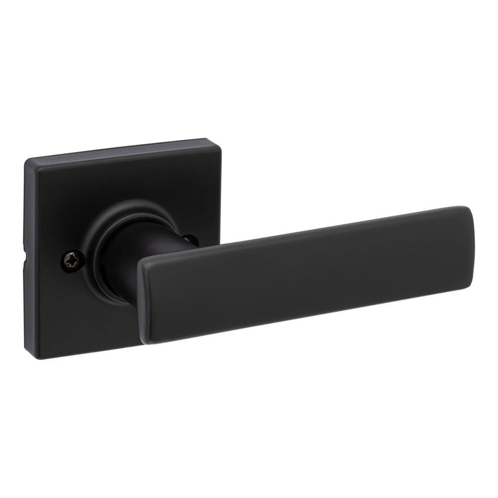 Kwikset Breton Square Matte Black HallCloset Door Lever Featuring Microban 200BRNLSQT5146A