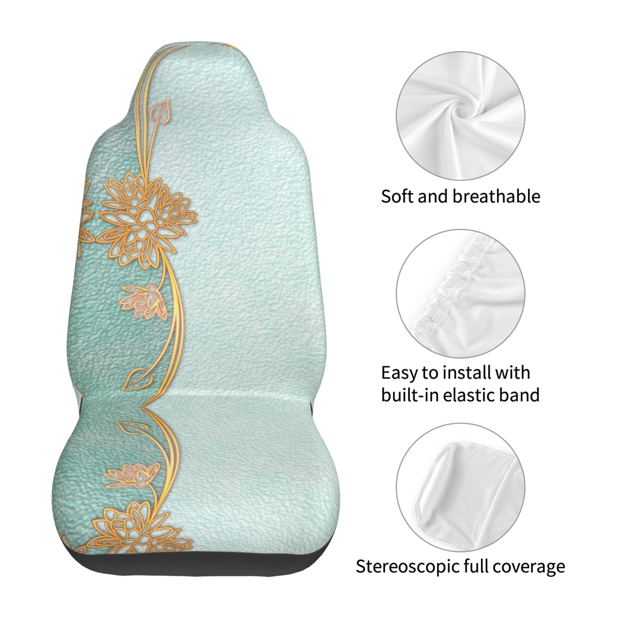 ZICANCN Car Seat Cover Green Vintage Vase Car Front Seat Covers Protectors ， Automotive Seat Covers for Cars Trucks Suv