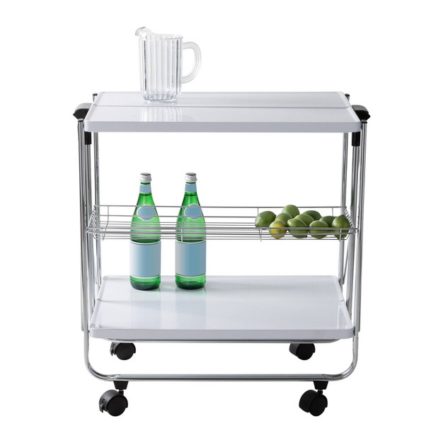 Honey can do Foldable Cart White chrome