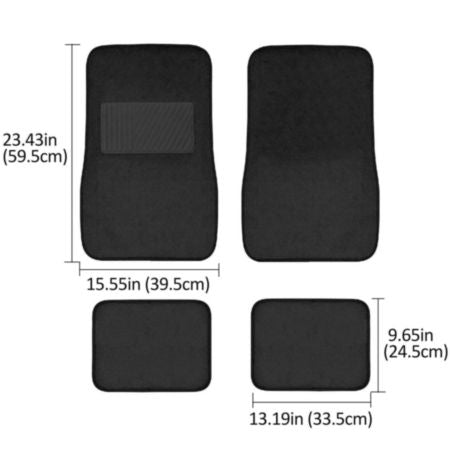 Autocraft Car and SUV Floor Mat， Black Carpet， Universal， 4 Piece