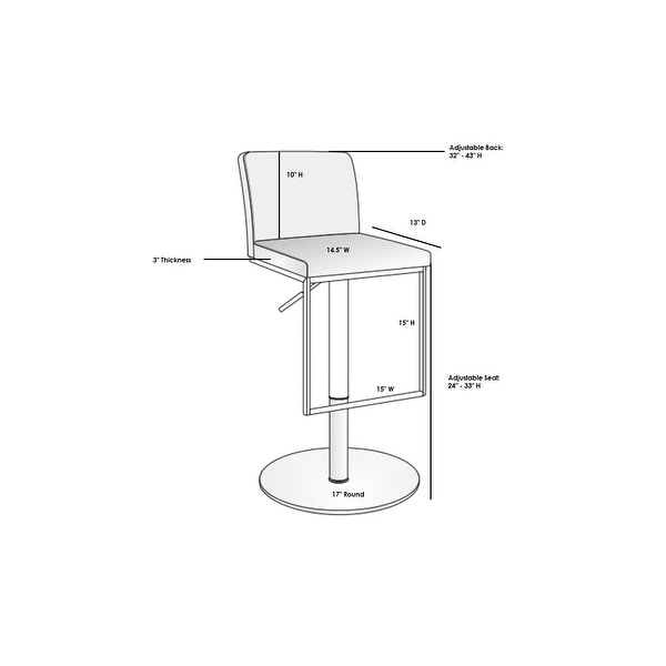 VENETIAN bar stool with brushed stainless steel swivel base. - N/A