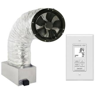 CENTRIC AIR 4.0W Whole House Fan 3921 CFM (HVI-916 Certified Airflow Rating) 2-Speed Wall Switch with TimerTemp Control R50 Damper CentricAir4.0(R50W)