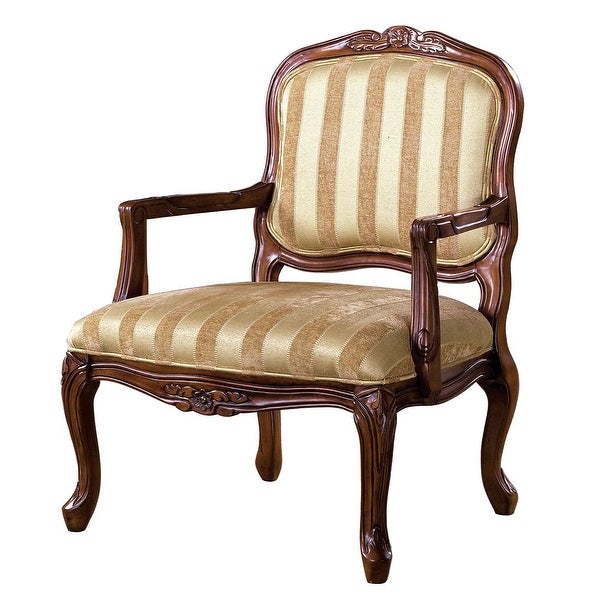 Burnaby Striped Antique Oak Finish Accent Chair