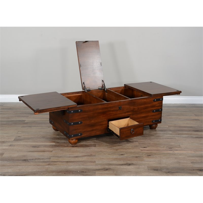 Sunny Designs Santa Fe 48 quotTraditional Wood Trunk Coffee Table in Dark Chocolate   Traditional   Coffee Tables   by Homesquare  Houzz