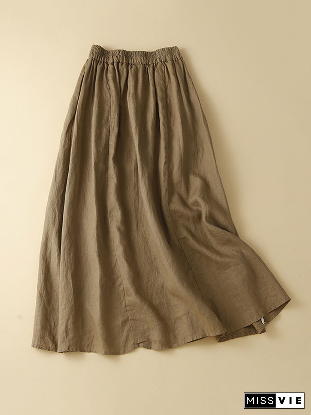 A-Line Loose Drawstring Elasticity Skirts