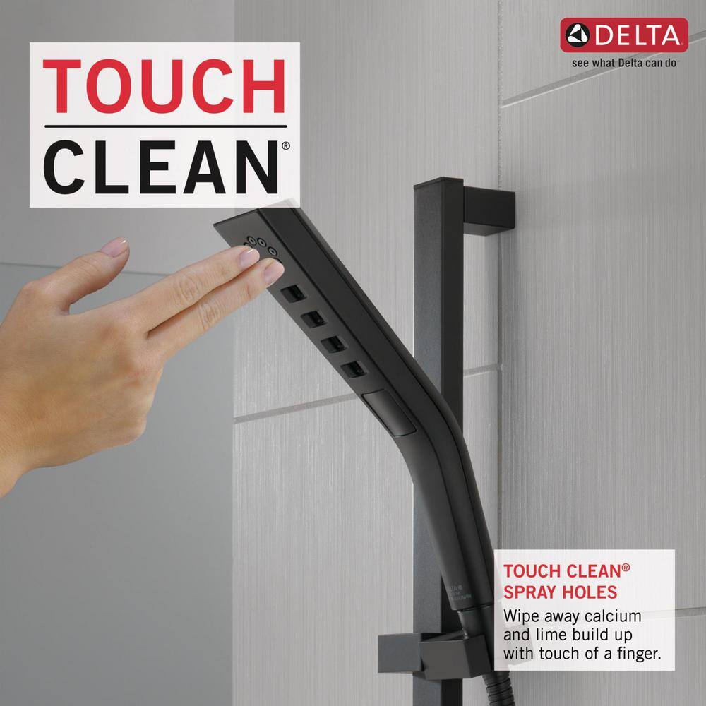 Delta 3-Spray Patterns 1.75 GPM 1.81 in. Wall Mount Handheld Shower Head with H2Okinetic in Matte Black 51799-BL