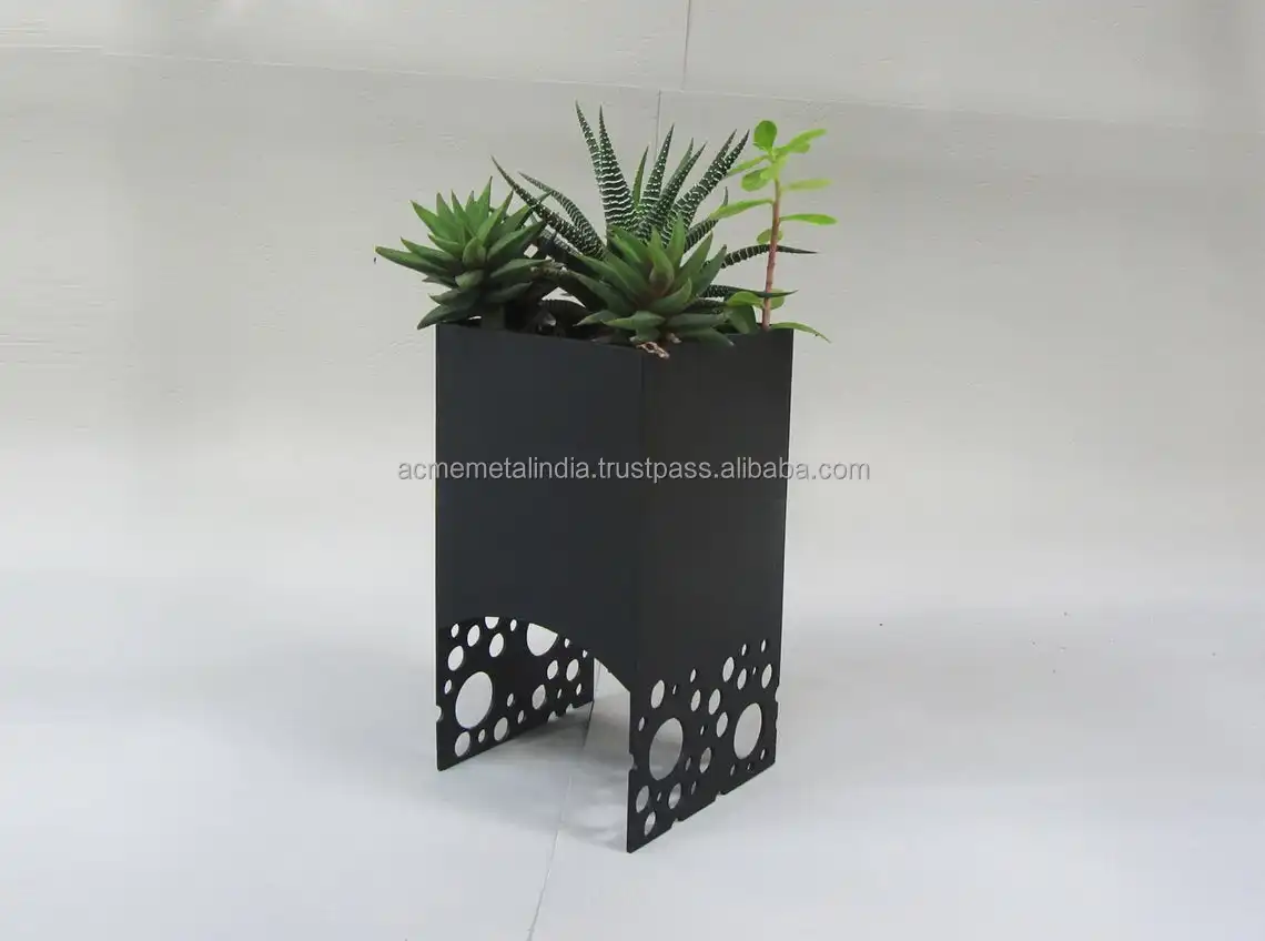 Handmade Rectangle Shape Wood Flower Pot with Plastic Original Green OEM Customized Europe Style VASE FLOOR Color Plant