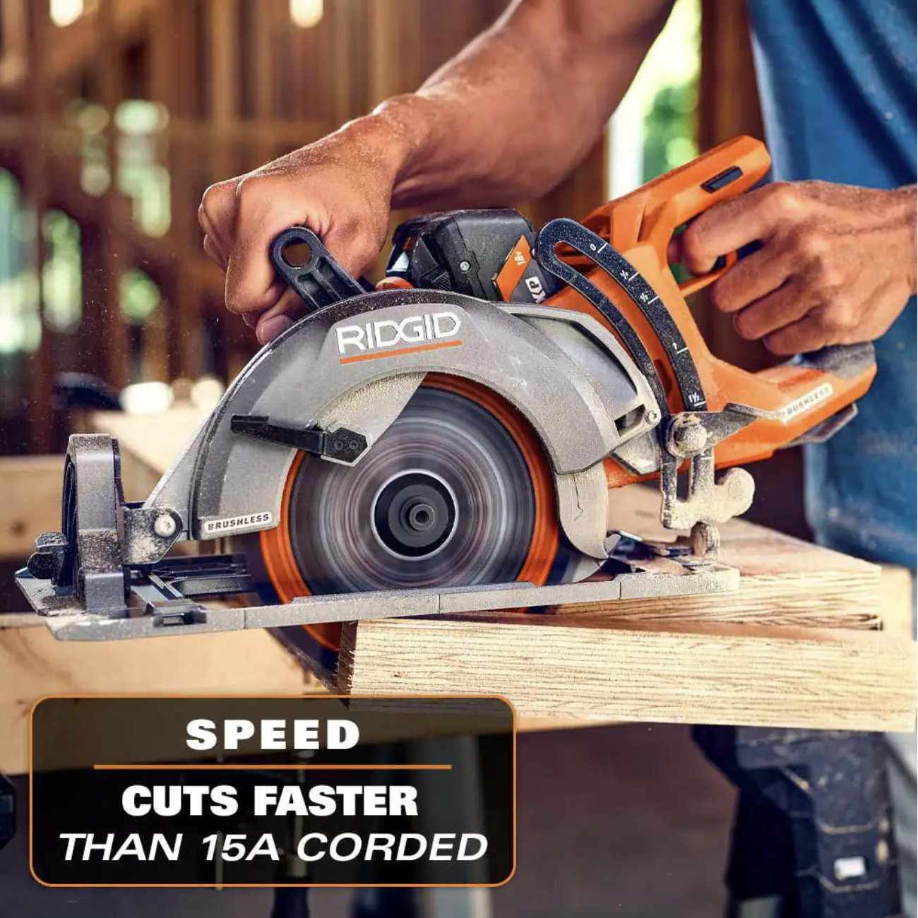 Ridgid 18V Brushless Cordless 7-1/4 in. Rear Handle Circular Saw (Tool Only)