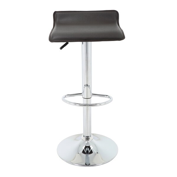 Brage Living Milo Height Adjustable Swivel Barstools with Footrest， Chocolate (Set of 2)