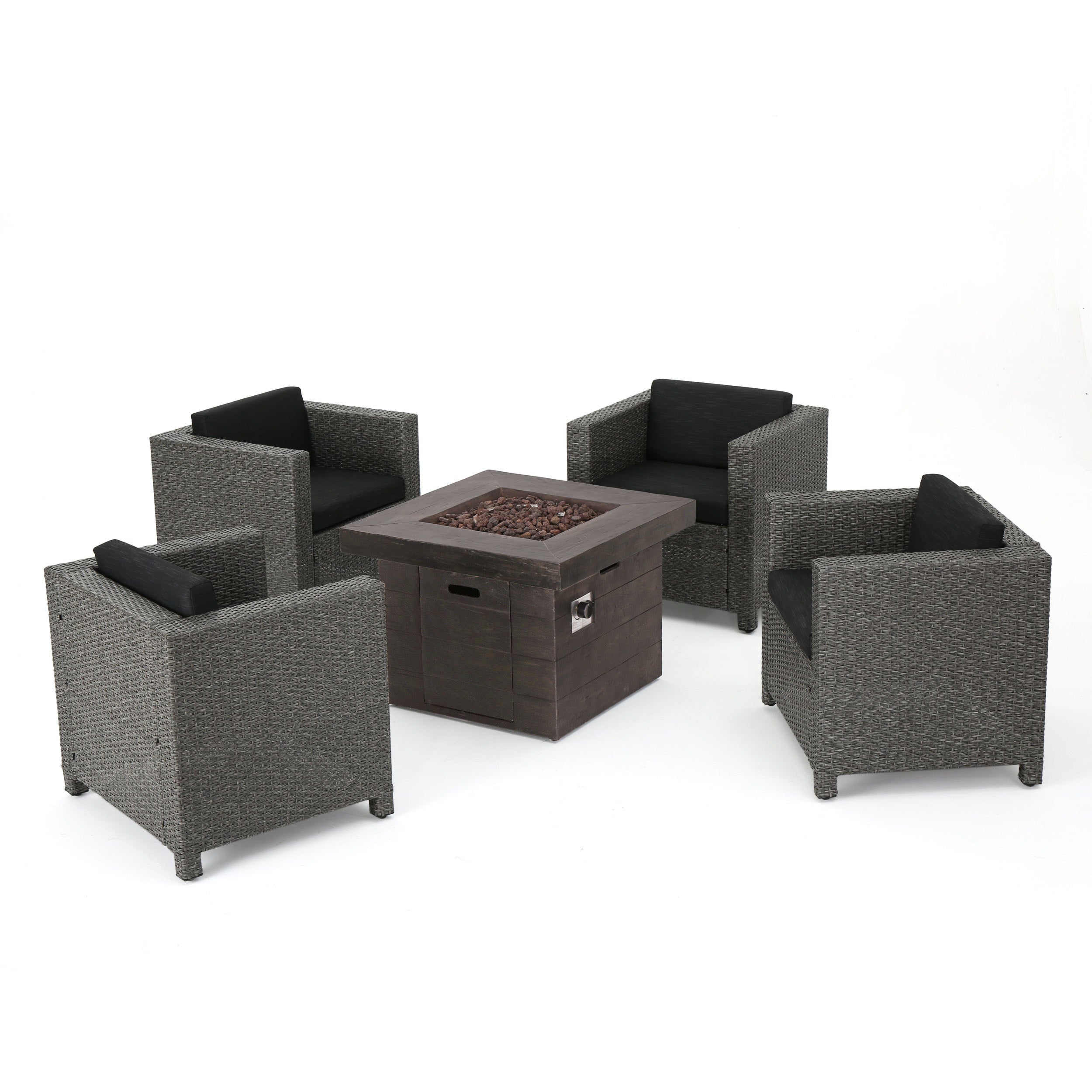 Venice 4-Seater Outdoor Fire Pit Chat Set