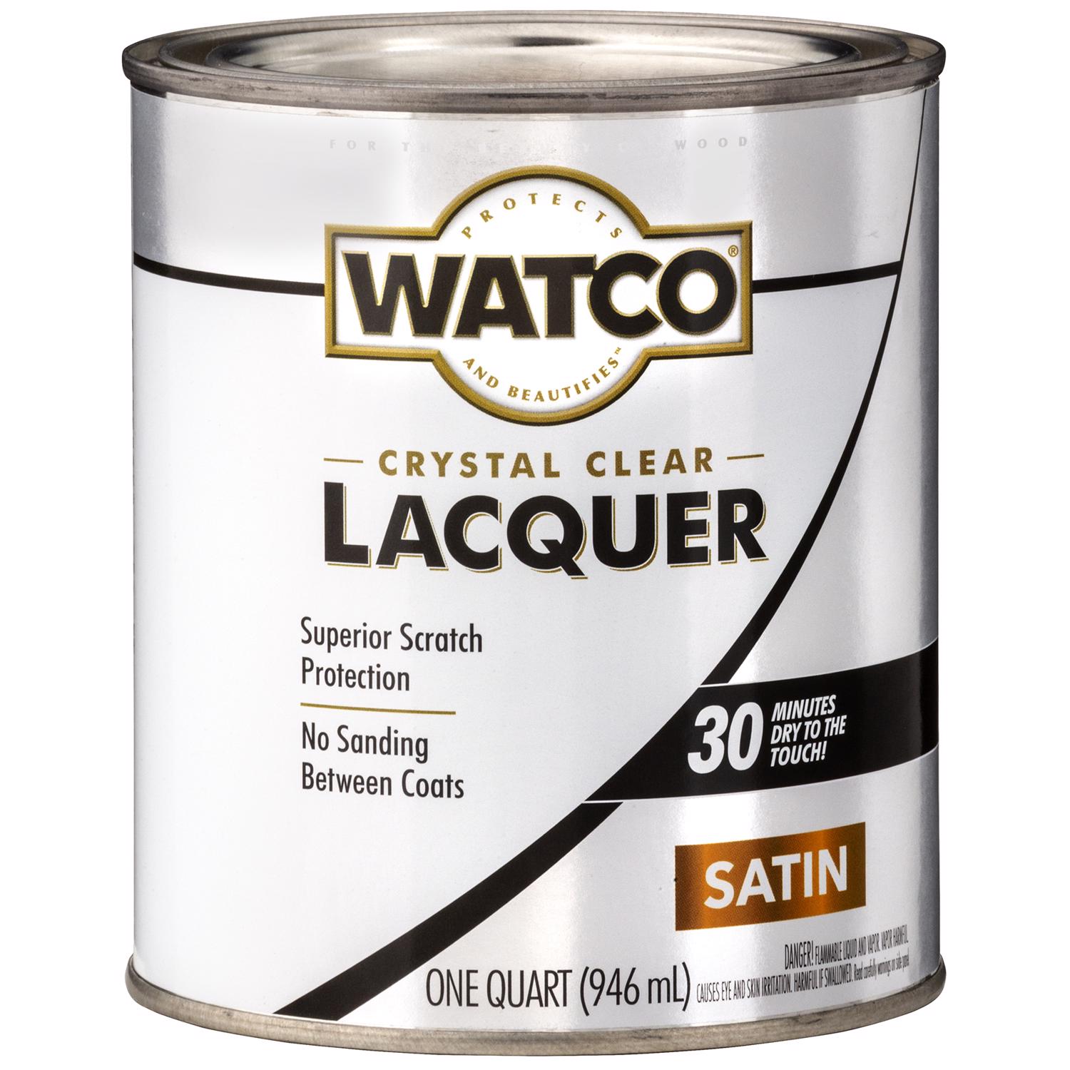 Watco Satin Clear Oil-Based Alkyd Wood Finish Lacquer 1 qt