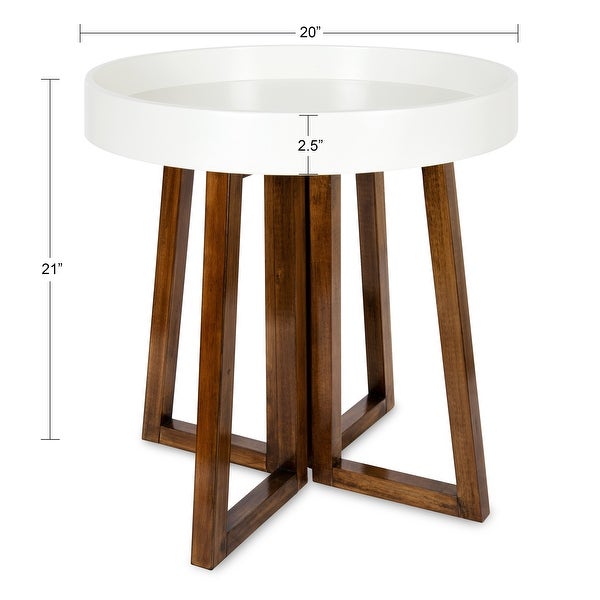 Kate and Laurel Avery Round Wood Side Table