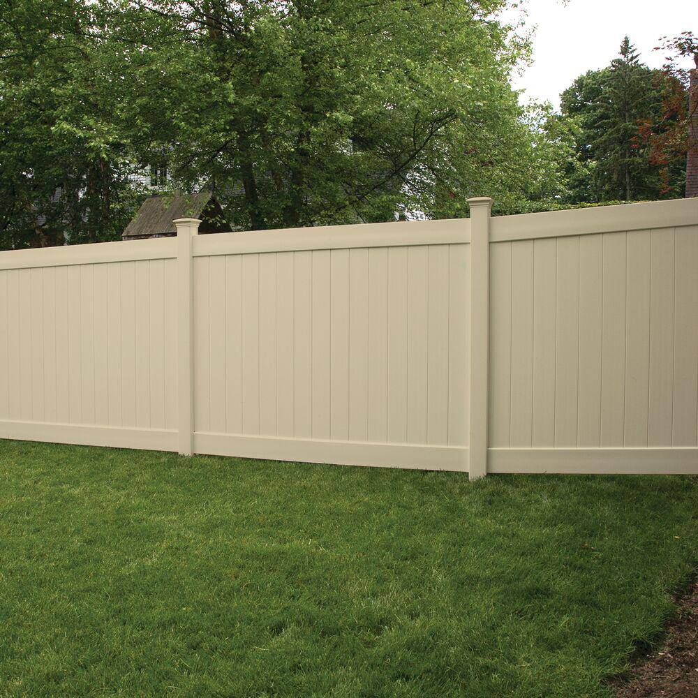 Veranda Linden 6 ft. H x 8 ft. W Sand Vinyl Privacy Fence Panel Kit 73013297