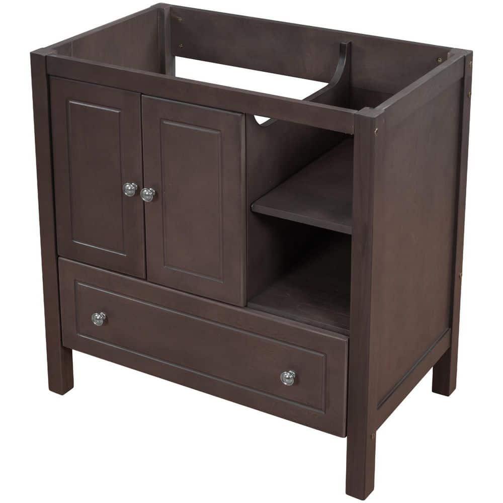 30 in W x 18 in D x 3213 in H Bath Vanity Cabinet without Top in Brown