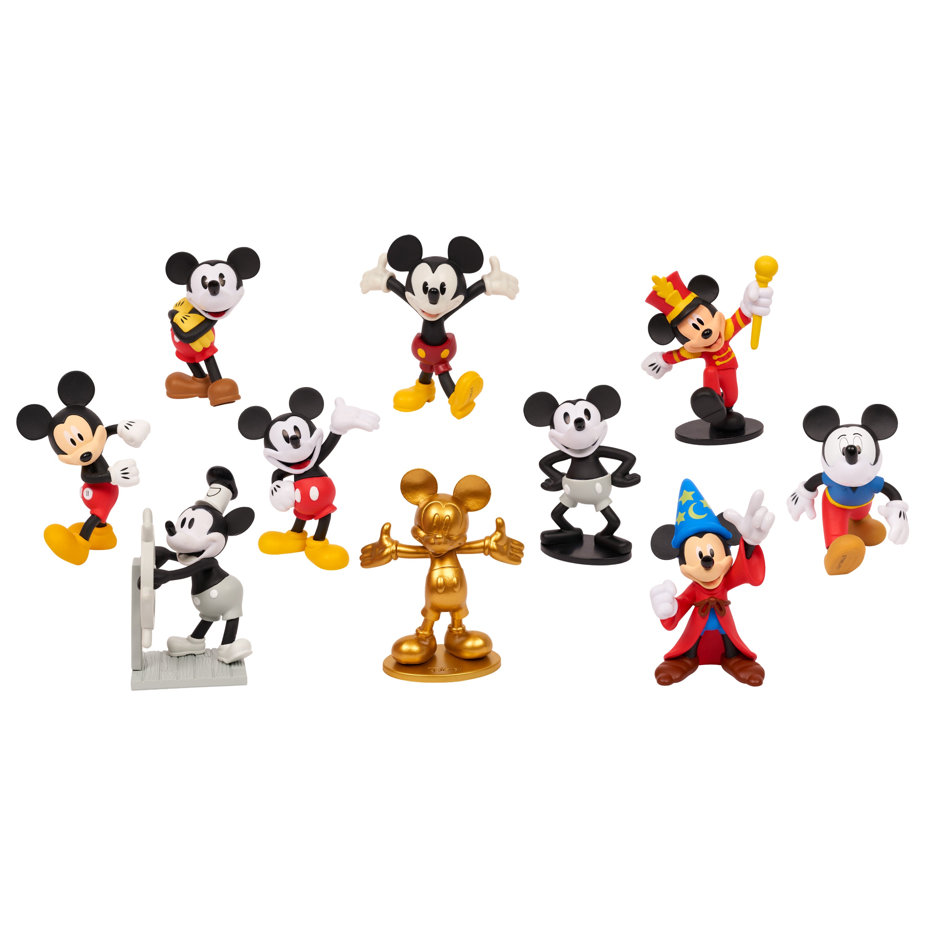 Mickey Mouse 90th Anniversary 10-Piece Collectible Figure Set，  Kids Toys for Ages 3 Up， Gifts and Presents