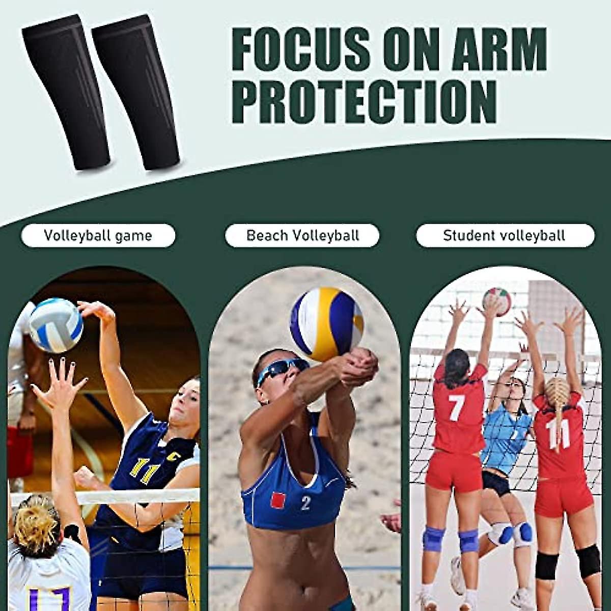 1 Pair Volleyball Arm Sleeves， Volleyball Compression Sleeves Sports Forearm Sleeves， Protect Arms From Sting