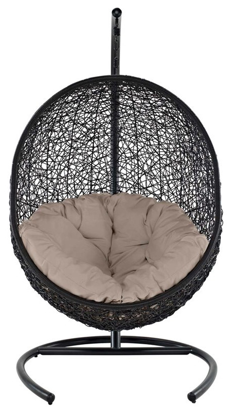 Afuera Living Patio Swing Chair in Beige   Hammocks And Swing Chairs   by Homesquare  Houzz