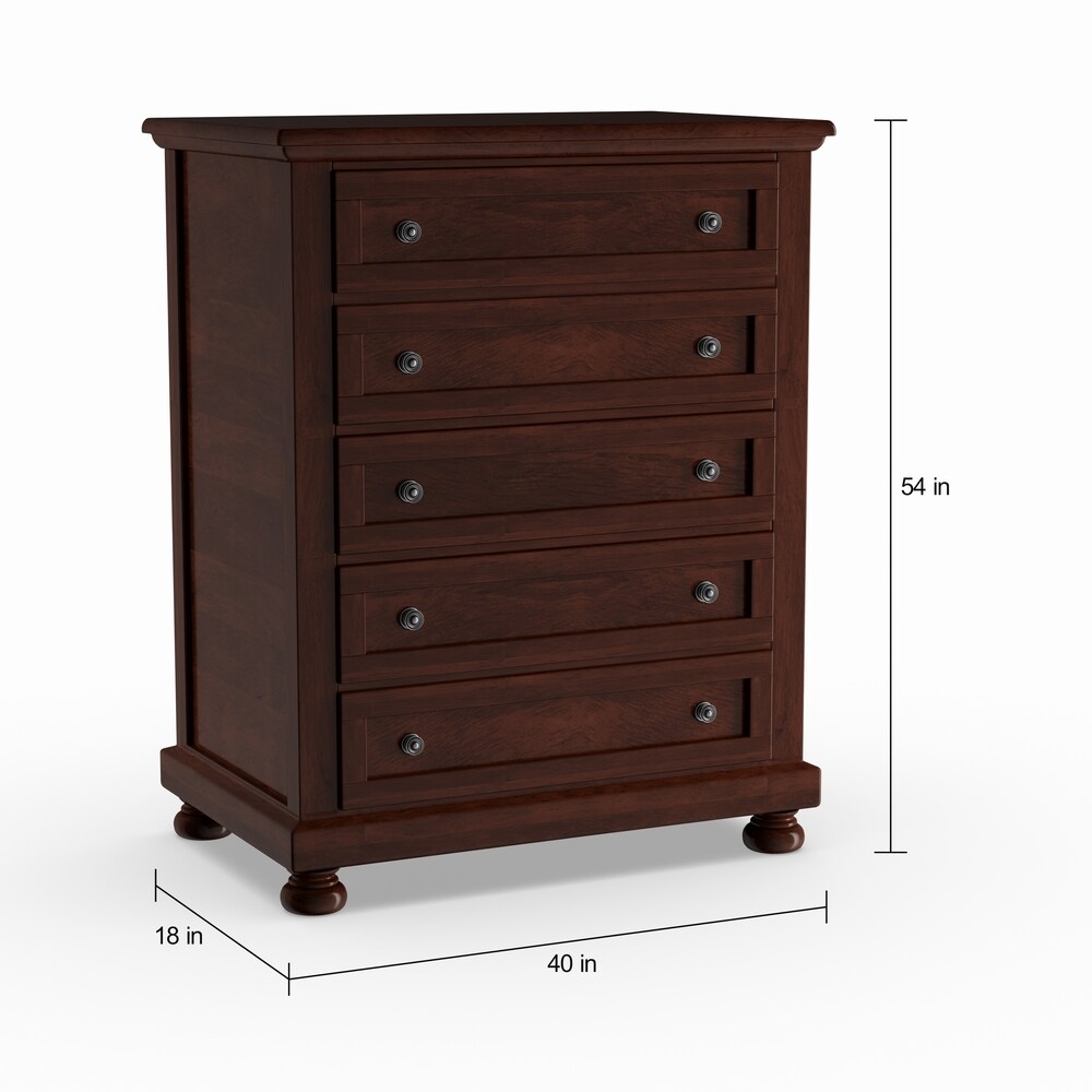 Barelle I Transitional Cherry Solid Wood Storage 3 piece Platform Bedroom Set with USB Port by Furniture of America