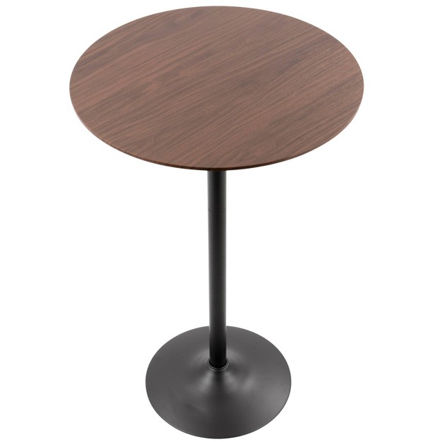 Pebble Mid century Modern Bar Height Table Walnut black Lumisource