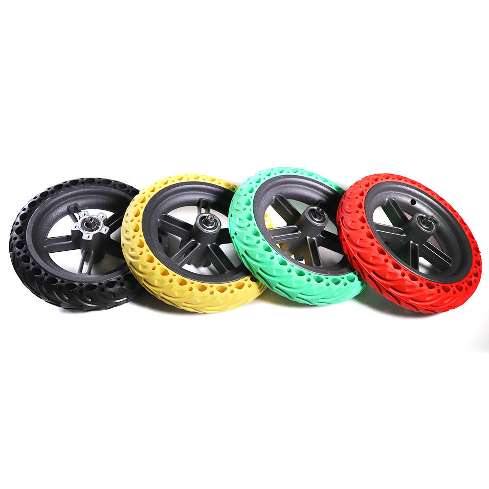 New Image Explosion Proof Electric Scooter Wheel Solid Tire Hub Set Replacement For Xiaomi Mi M365 Electric Scooter