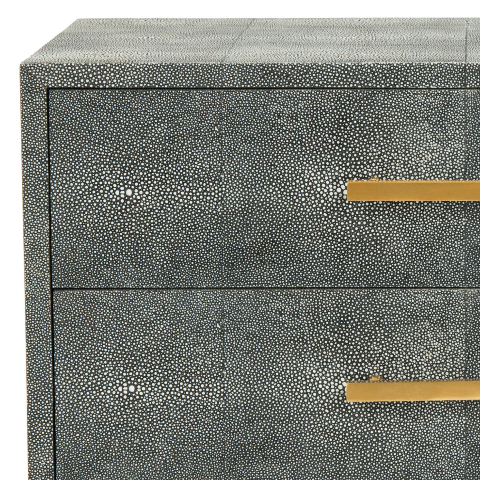 Safavieh Couture Nour Faux Shagreen End Table   Midcentury   Side Tables And End Tables   by Safavieh  Houzz