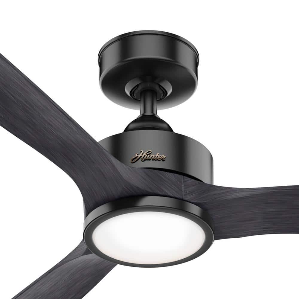 Hunter Park View 72 in Integrated LED IndoorOutdoor Matte Black Ceiling Fan with Light Kit and Remote