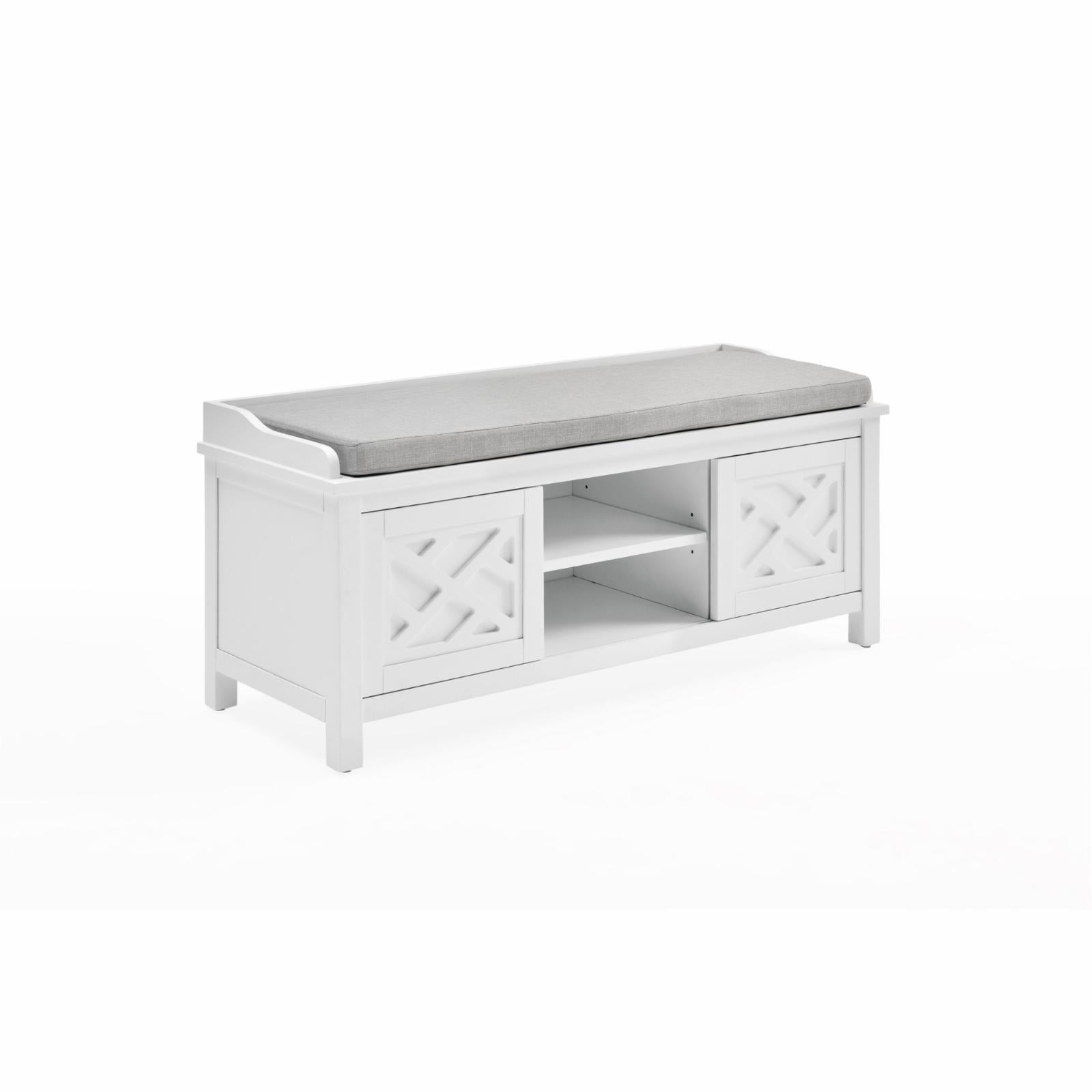 Alaterre Coventry Storage Bench, Dove Gray and White